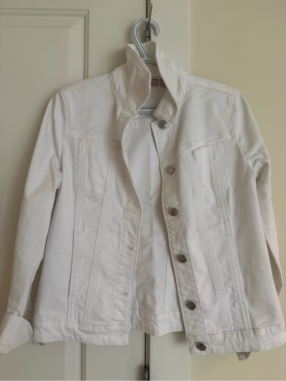 Chico's White Denim Jacket - Button-Front Style